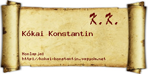 Kókai Konstantin névjegykártya